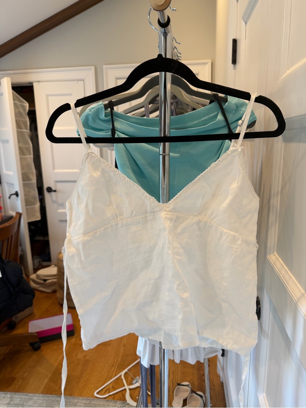 Brandy Melville Women's White Linen Cami Top